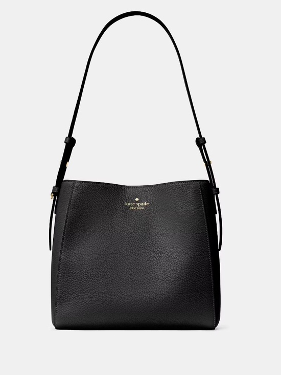 Kate Spade Handbags - NWT Kate Spade BLACK Pebbled Leather Juliette Medium Bucket Shoulder Bag KM546